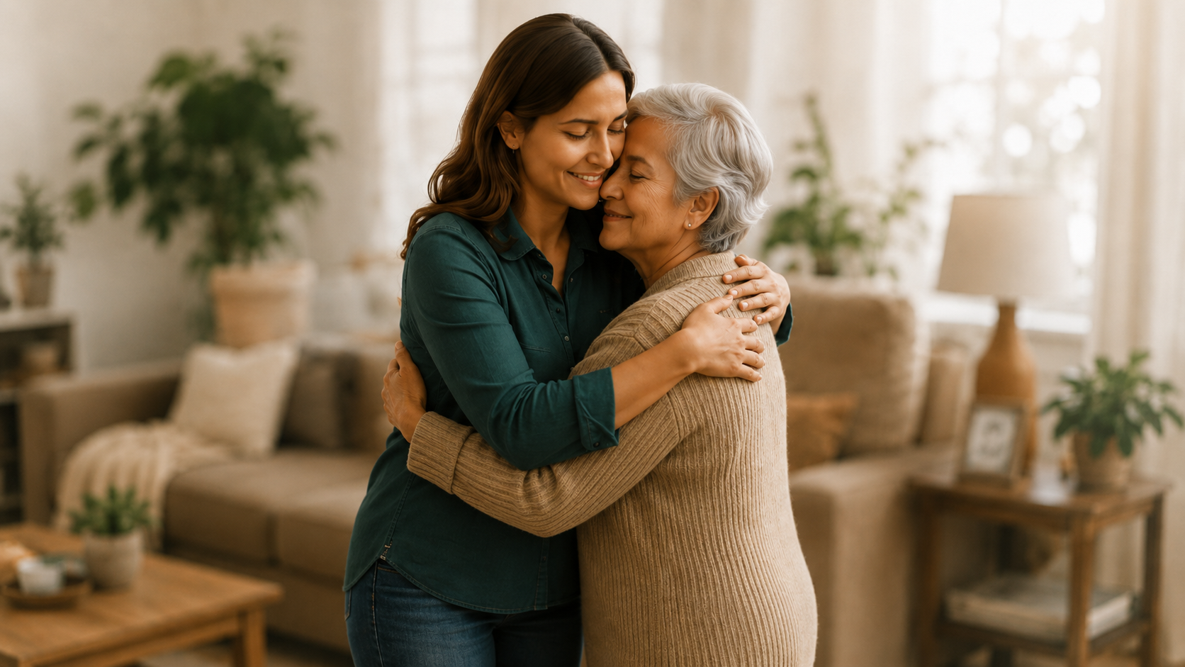 Family embracing - True Legacy Homes helps families through life transitions